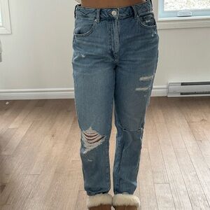 Garage mom Distressed Blue Jeans